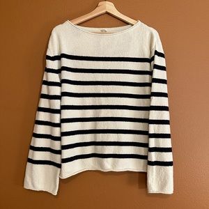 ARKET Navy Striped Crew Neck Sweater
